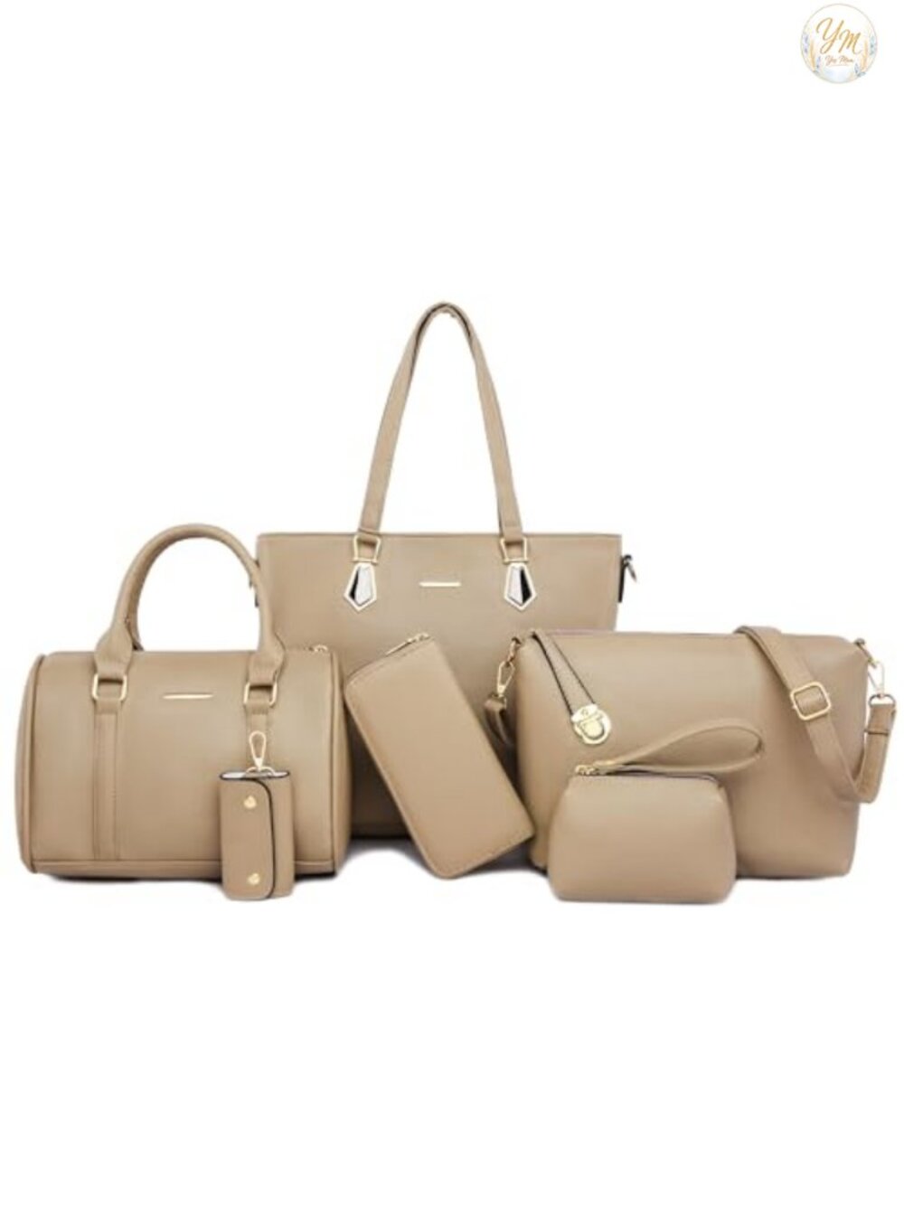 6pc Purses and Handbags Set Satchel Shoulder Bag Tote Top Handle Bag